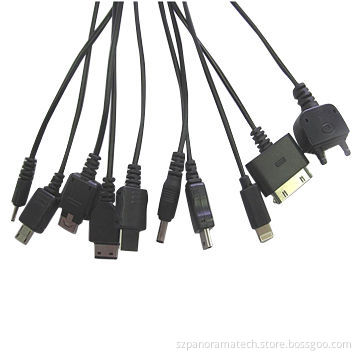 10-in-1 USB Cable for All Brand Phones, Charging Only, with IP 5G Connector, 18cm Length